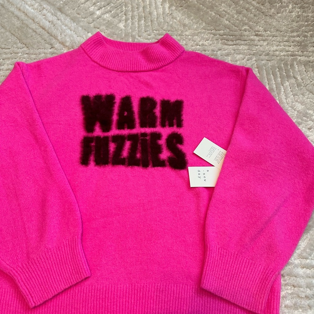 A New Day cashmere like sweater in Barbie Pink.  XL.